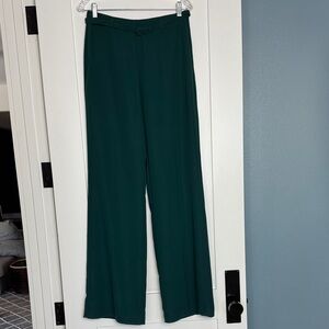 Mango Wide-Leg Emerald Green Dress Pants